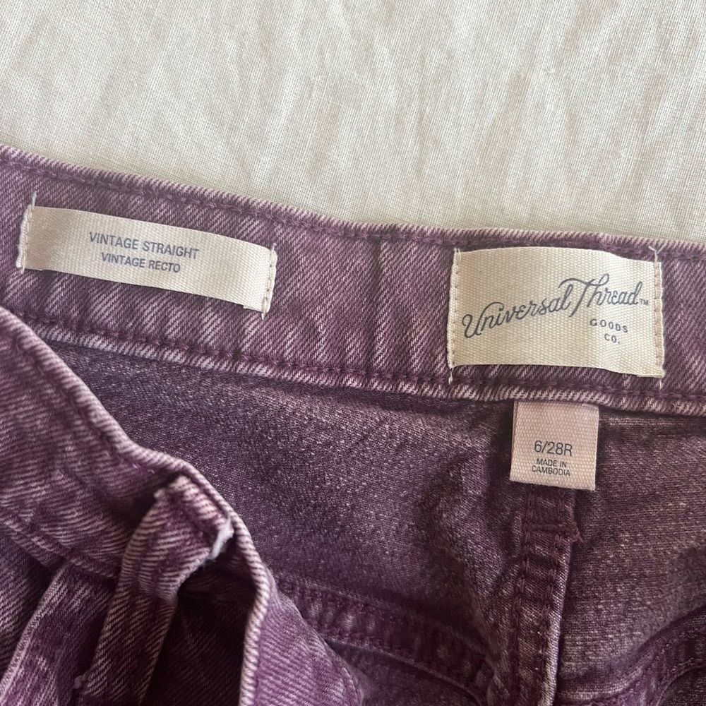 Universal Thread Purple Straight Leg Jeans - Picture 2 of 3